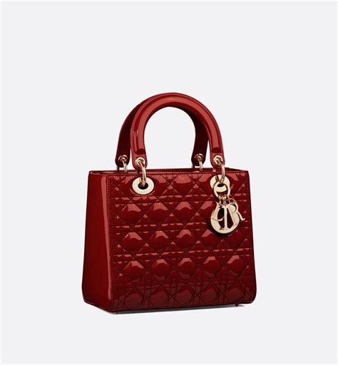 dior mini dior bag cherry red patent cannage calfskin women|dior cannage calfskin.